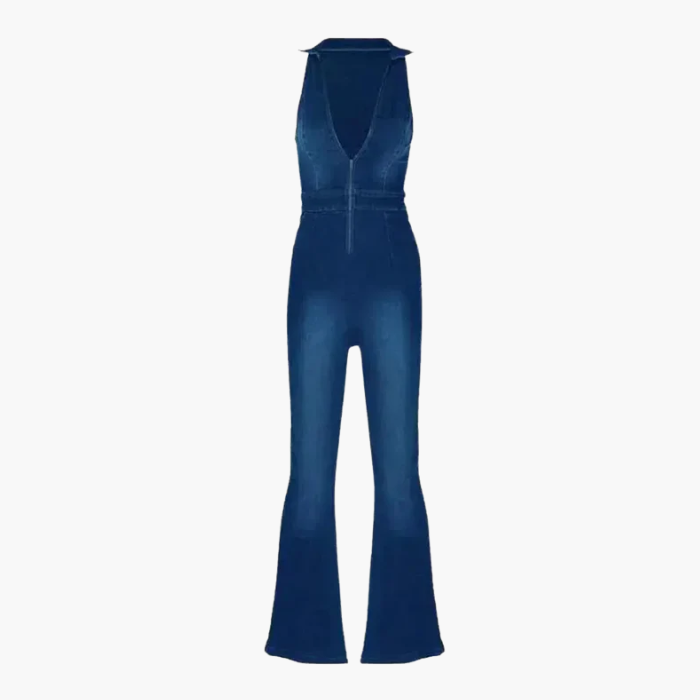 Duttini | V-neckline Denim Jumpsuit