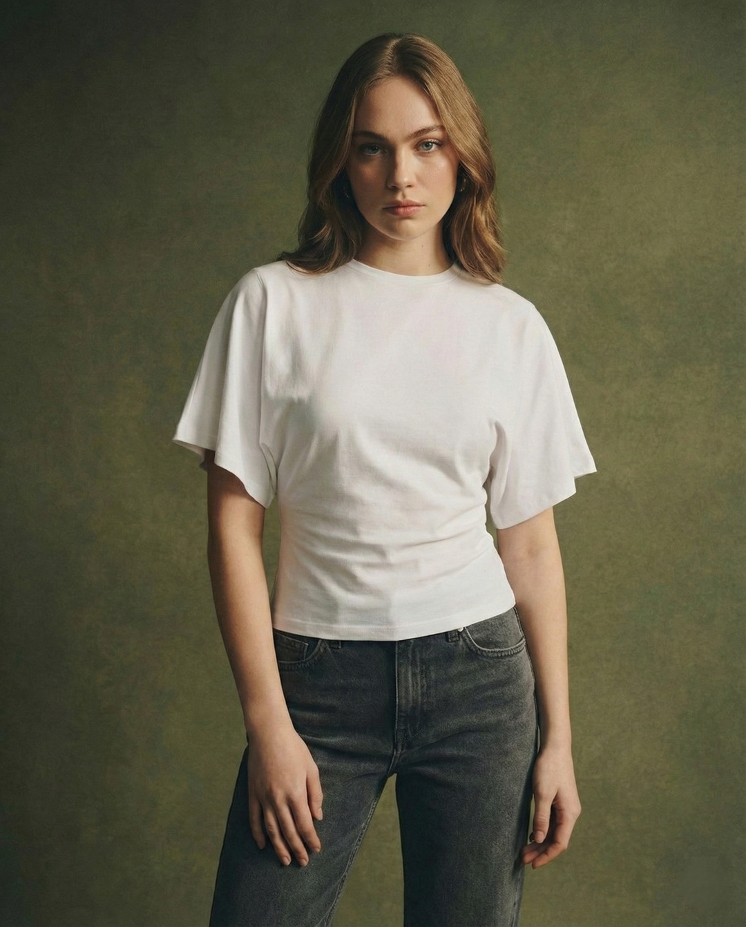 Duttini | Drape Cotton Tee for Women in White