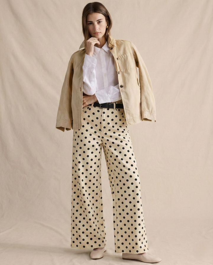 Duttini | Wide-Leg Trouser for Women in Polka Dot Print
