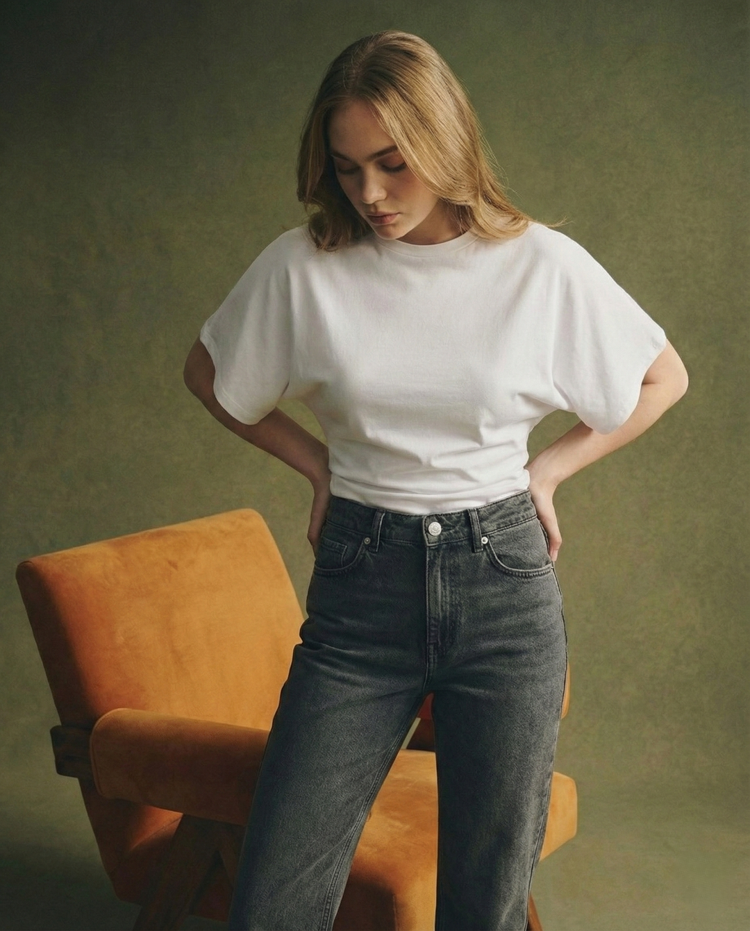Duttini | Drape Cotton Tee for Women in White
