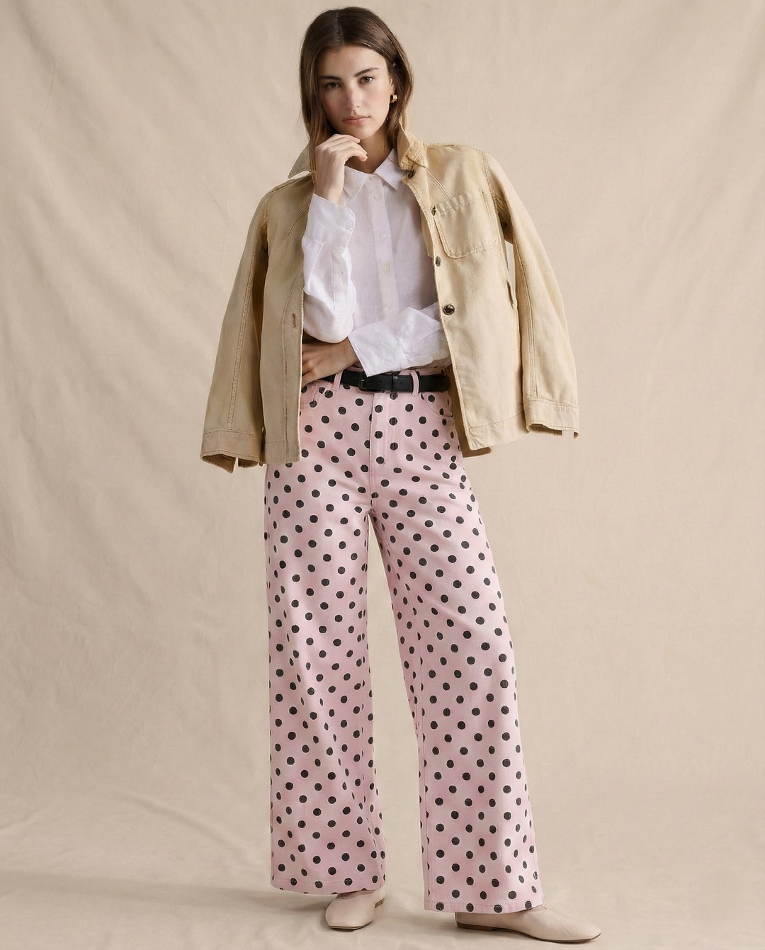 Duttini | Wide-Leg Trouser for Women in Polka Dot Print