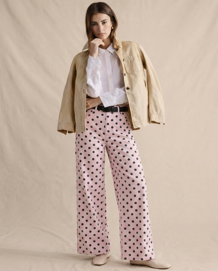 Duttini | Wide-Leg Trouser for Women in Polka Dot Print