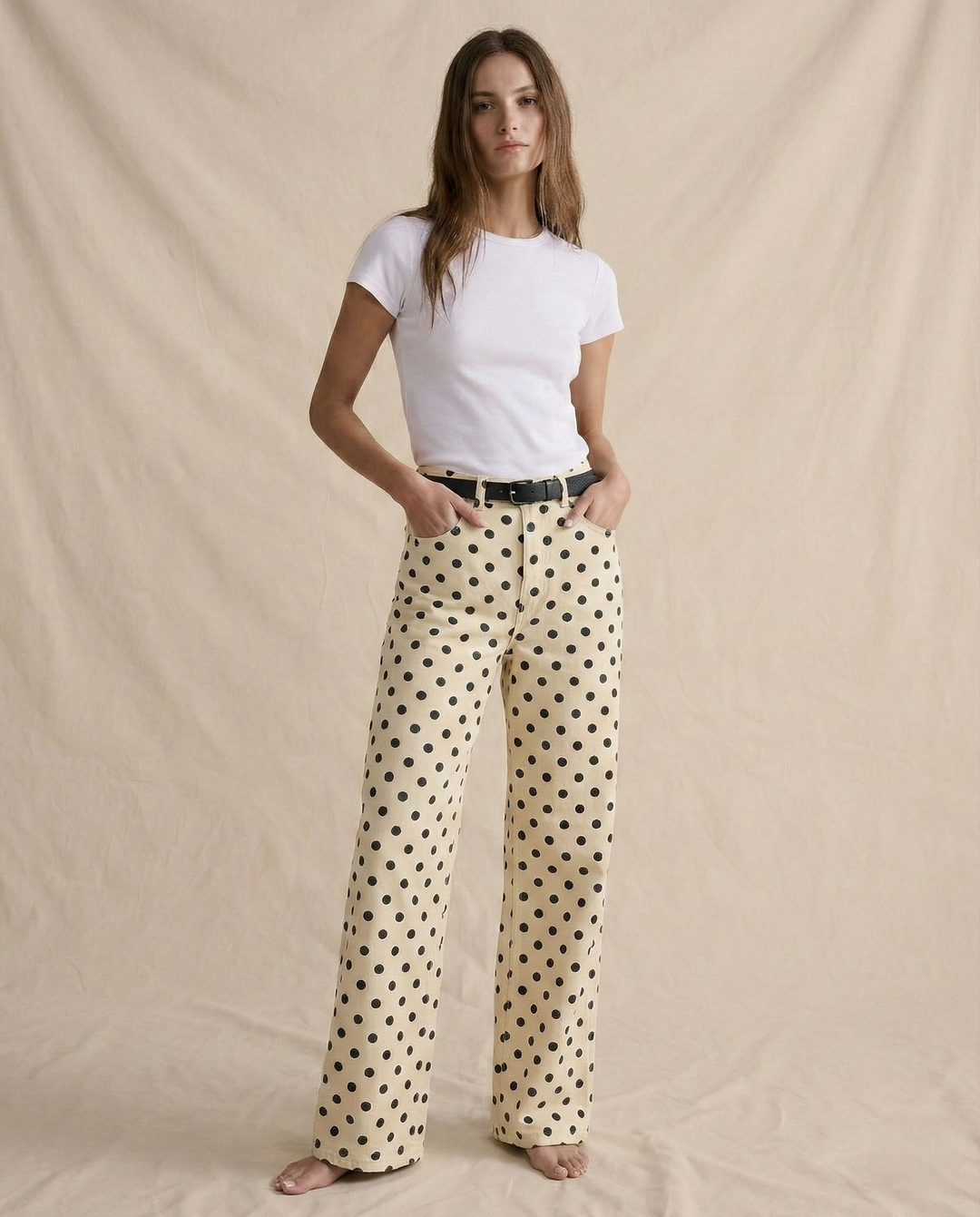Duttini | Wide-Leg Trouser for Women in Polka Dot Print