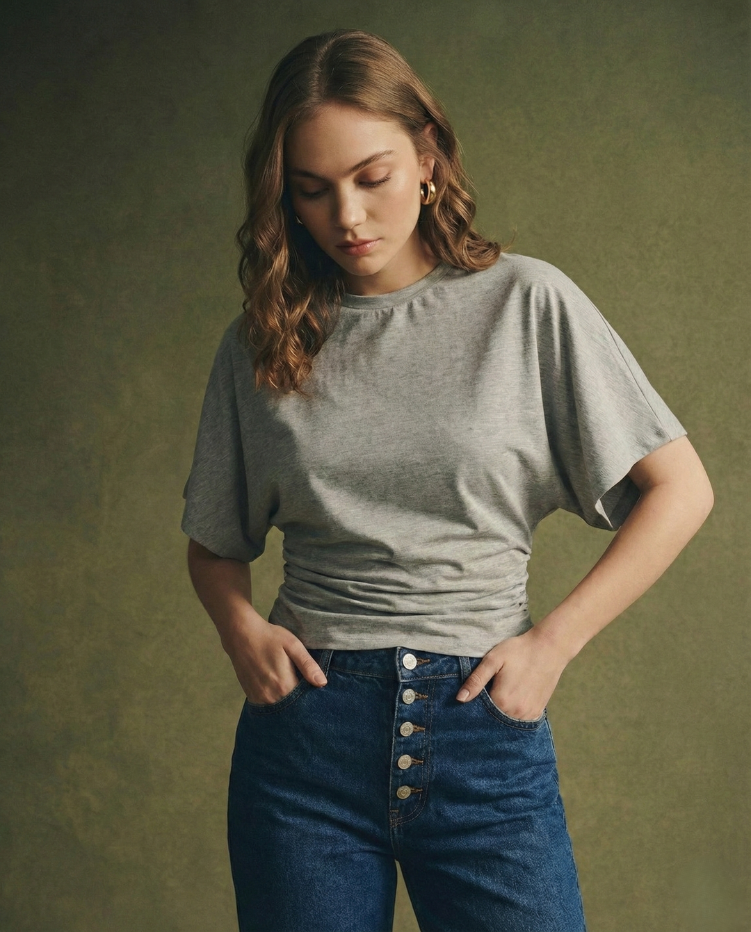 Duttini | Drape Cotton Tee for Women in White