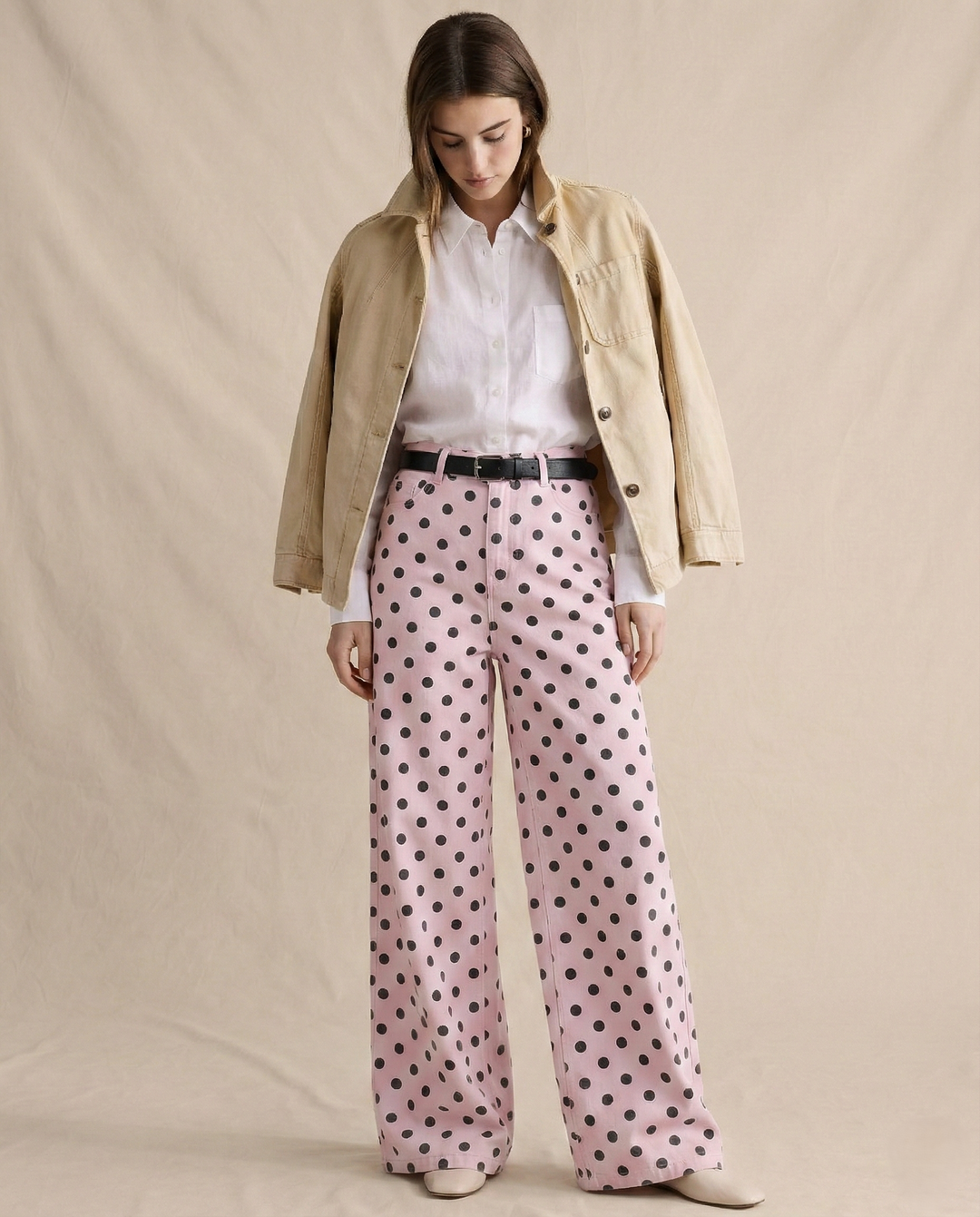 Duttini | Wide-Leg Trouser for Women in Polka Dot Print