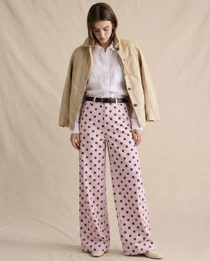 Duttini | Wide-Leg Trouser for Women in Polka Dot Print