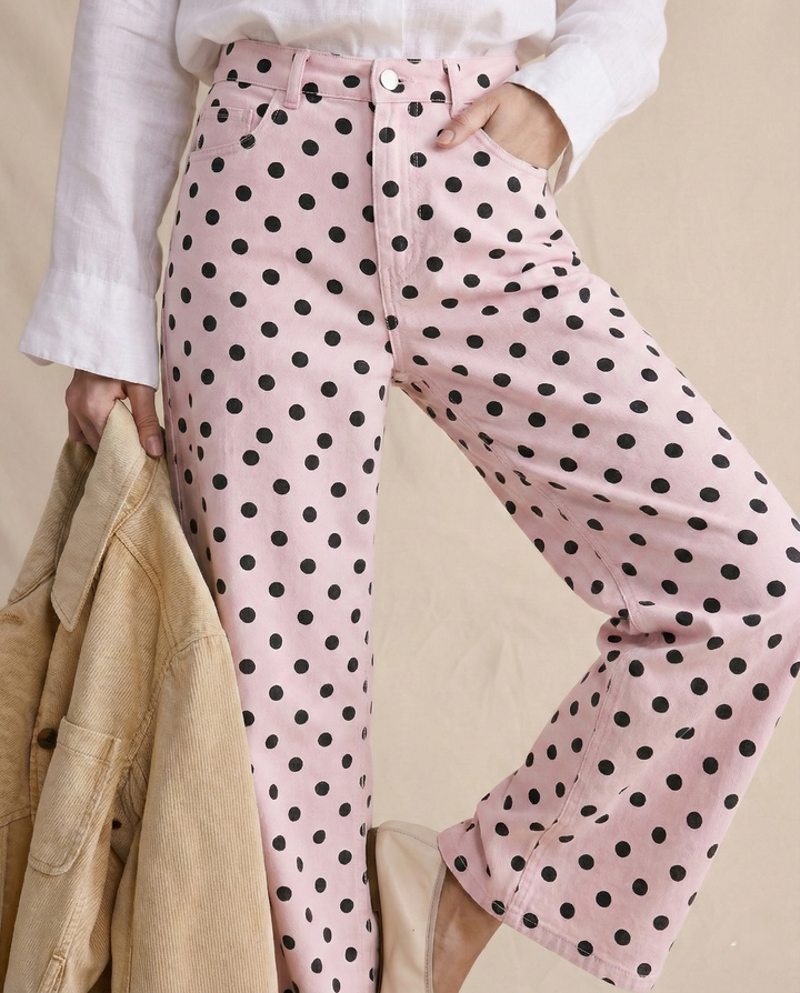 Duttini | Wide-Leg Trouser for Women in Polka Dot Print