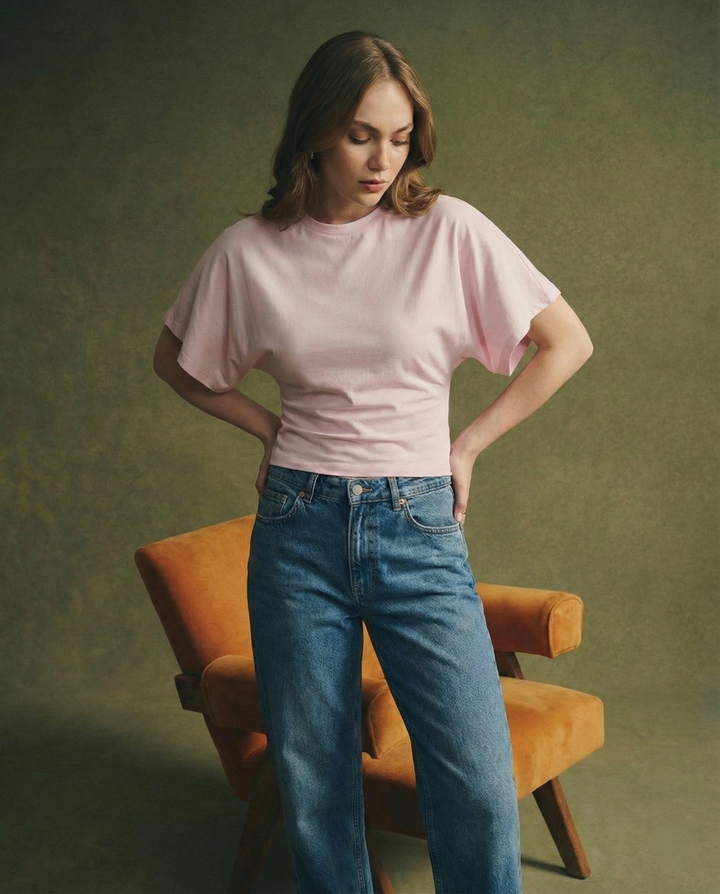 Duttini | Drape Cotton Tee for Women in White