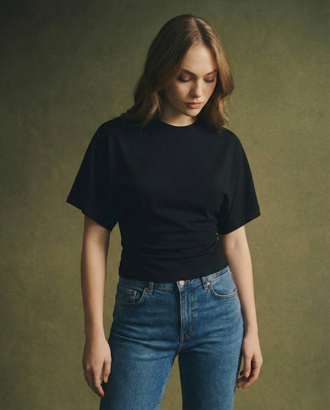 Duttini | Drape Cotton Tee for Women in White