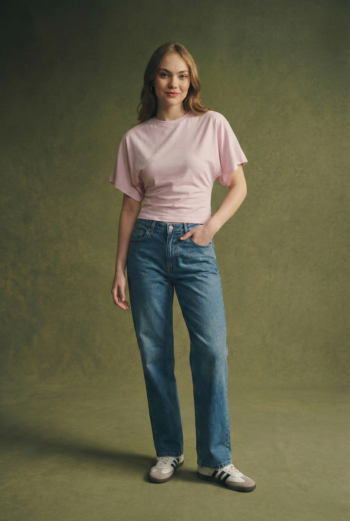 Duttini | Drape Cotton Tee for Women in White