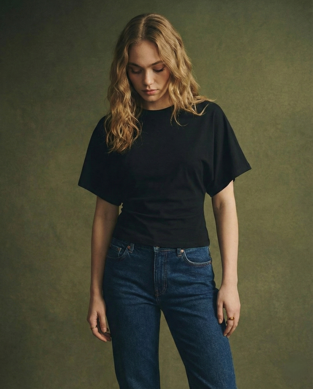 Duttini | Drape Cotton Tee for Women in White