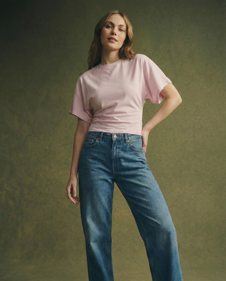 Duttini | Drape Cotton Tee for Women in White