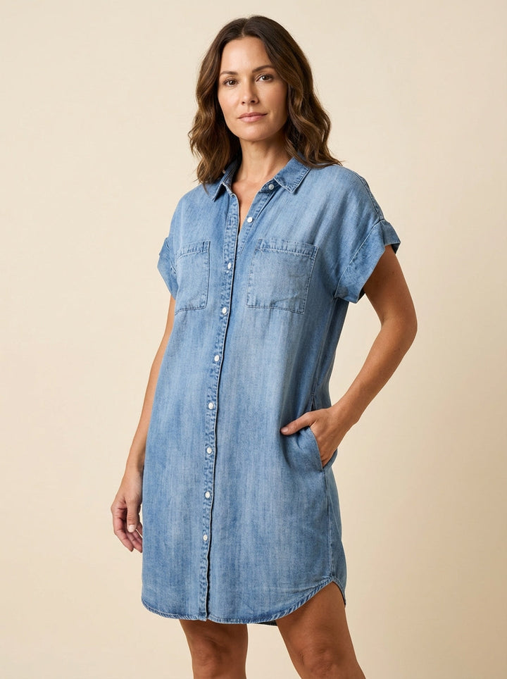 Duttini | Romantic Riviera Retreat Shirt Dress with Graceful Drape
