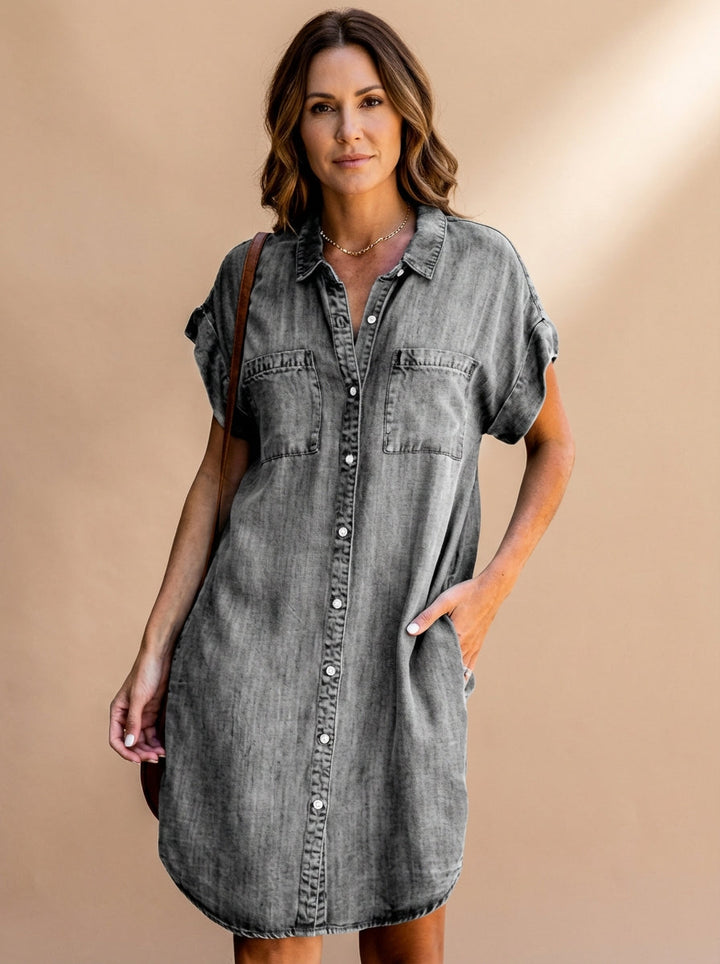 Duttini | Romantic Riviera Retreat Shirt Dress with Graceful Drape