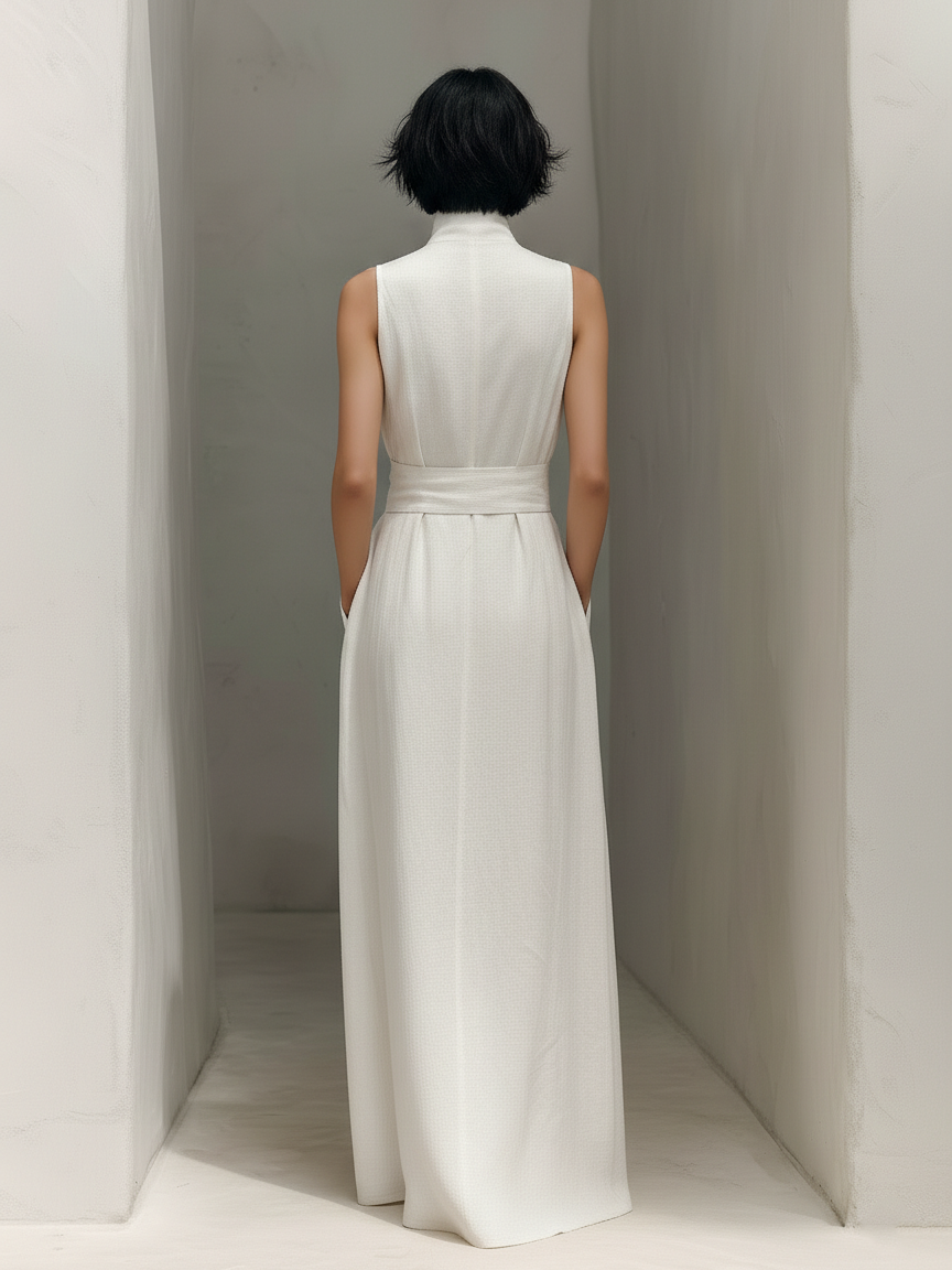 Duttini | Linen V-Neck Dress