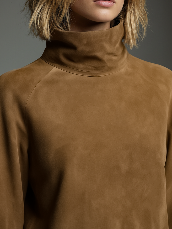 Duttini | Suede Turtleneck Dress