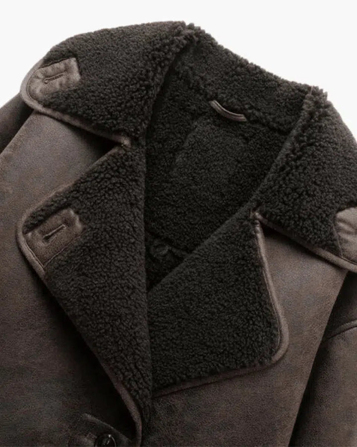 Duttini | Classic Faux Leather Jacket with Button Details