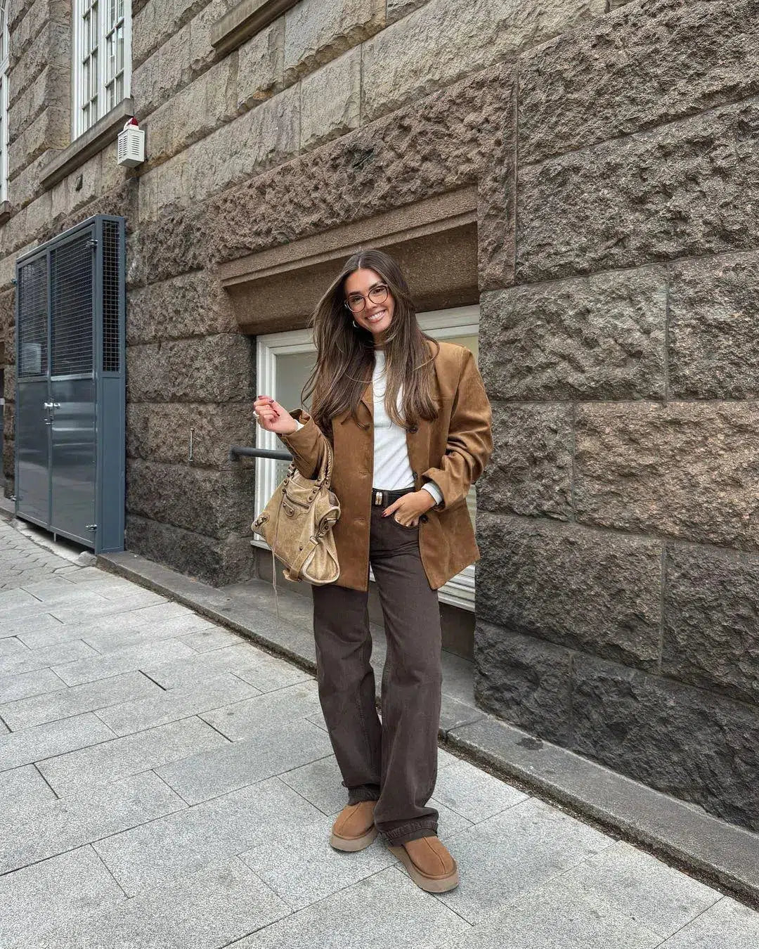 Duttini | Structured Shoulders Suede Blazer