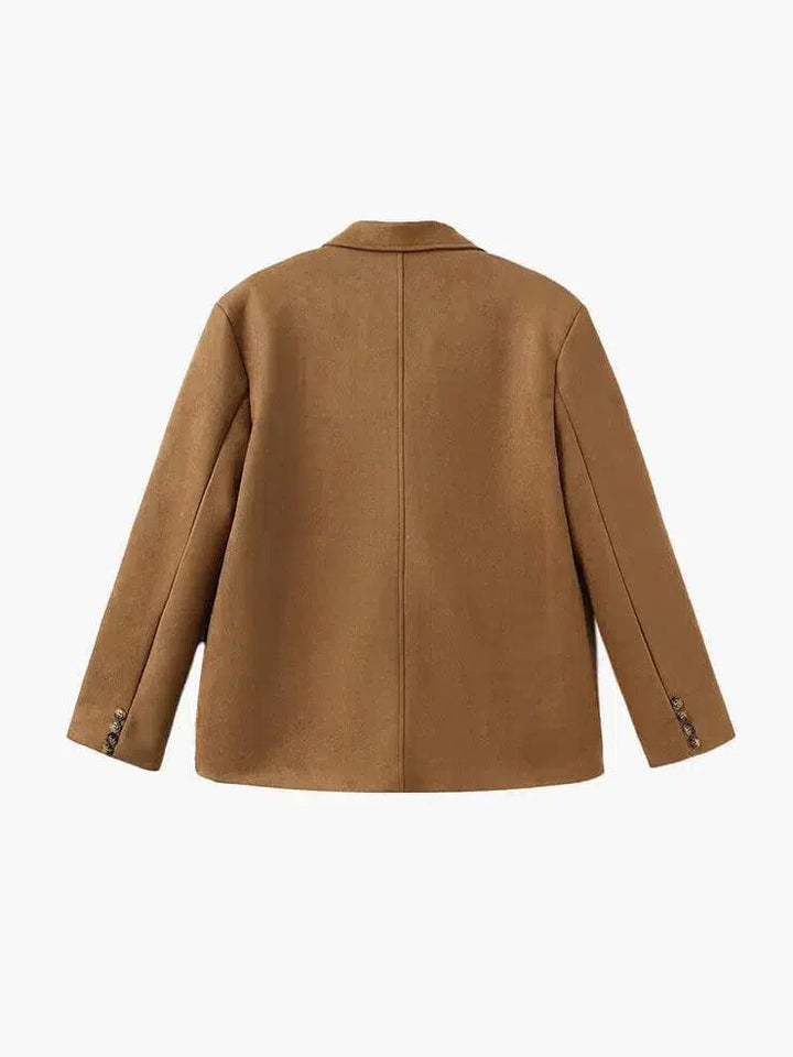 Duttini | Structured Shoulders Suede Blazer