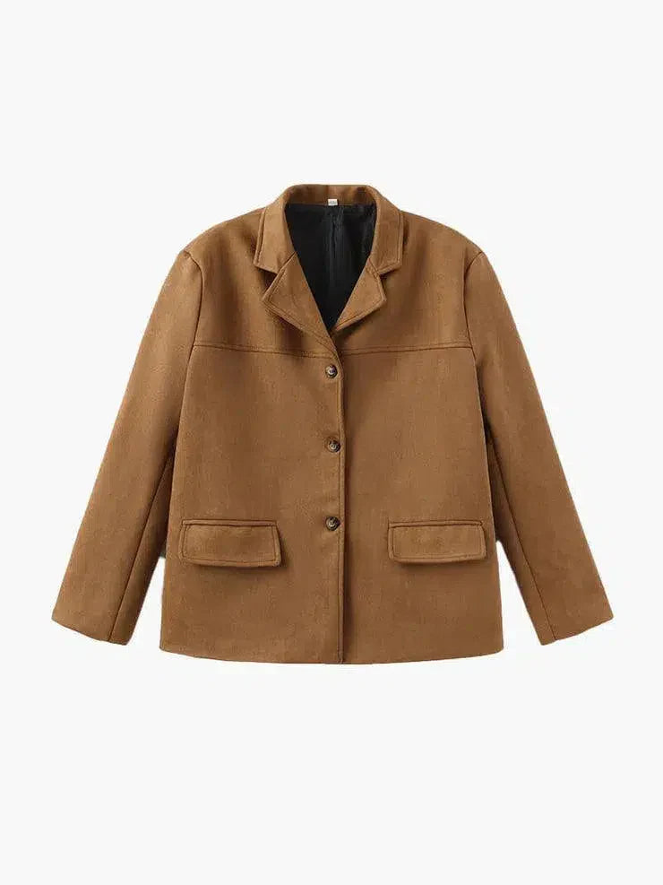 Duttini | Structured Shoulders Suede Blazer