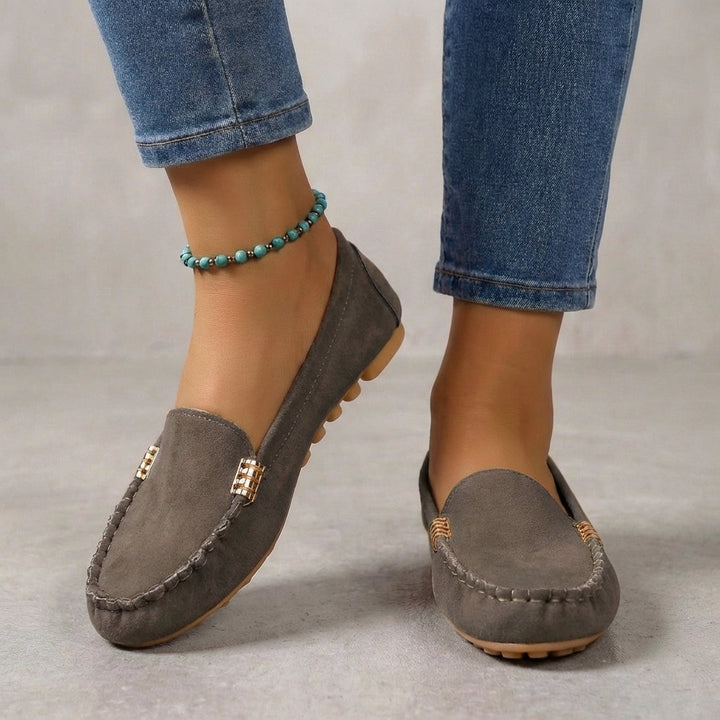Duttini | Classic Driving Orthopedic Moccasins With Metallic Accents