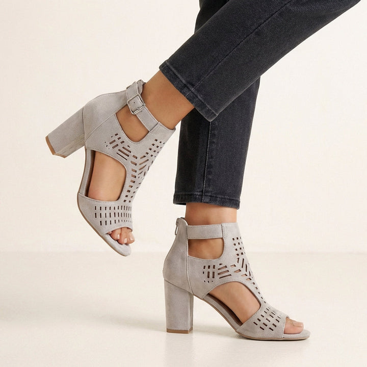 Duttini | Premium Breezy Cut-Out Block Heel Sandal with a Comfort Fit