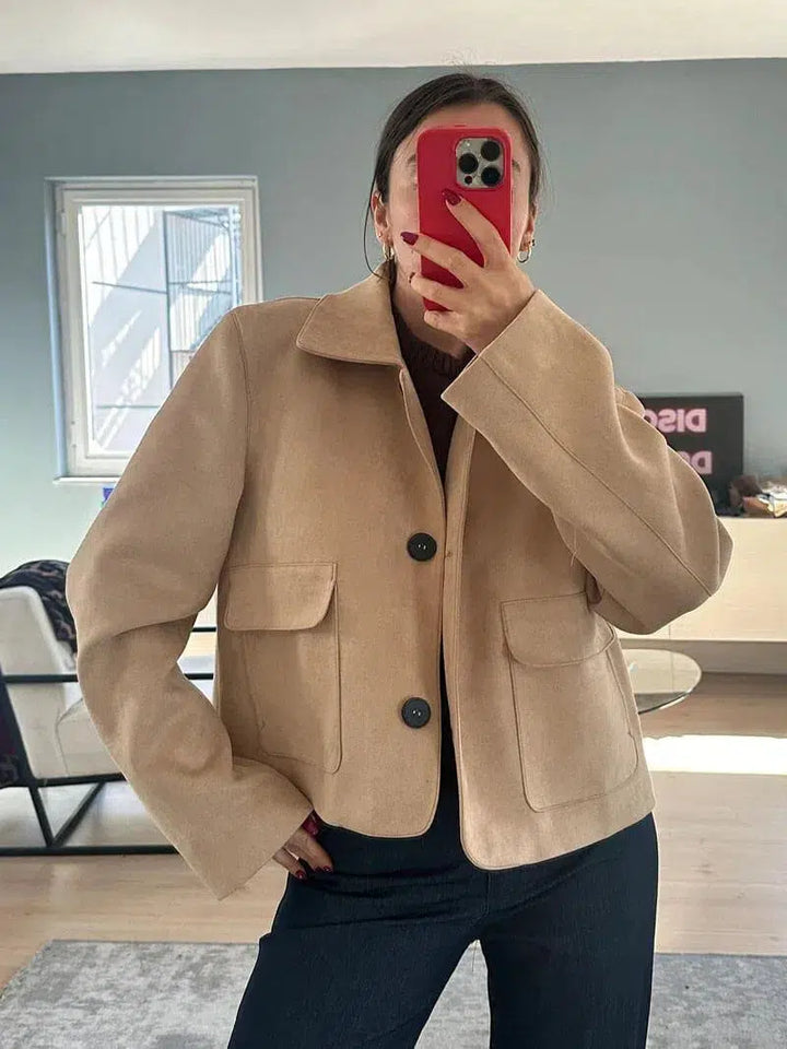 Duttini | Cropped Faux Suede Jacket