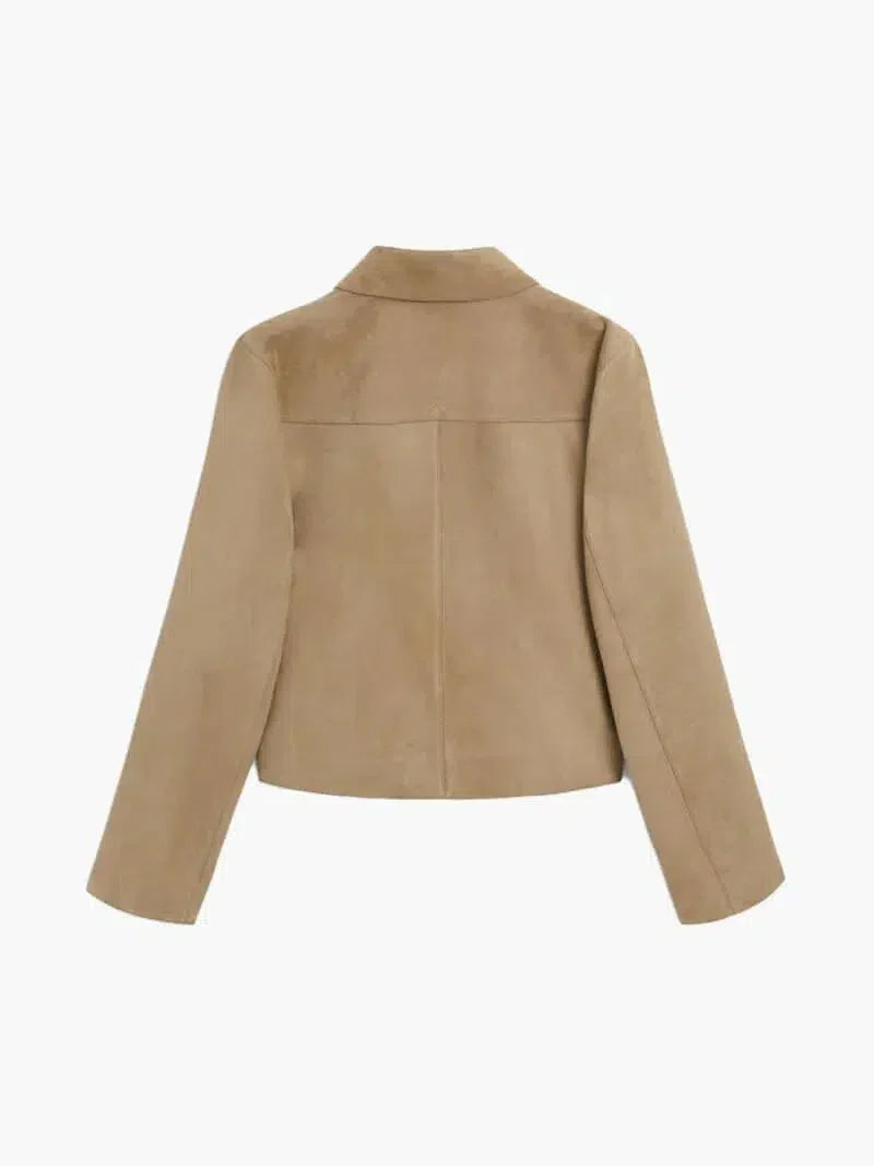 Duttini | Cropped Faux Suede Jacket