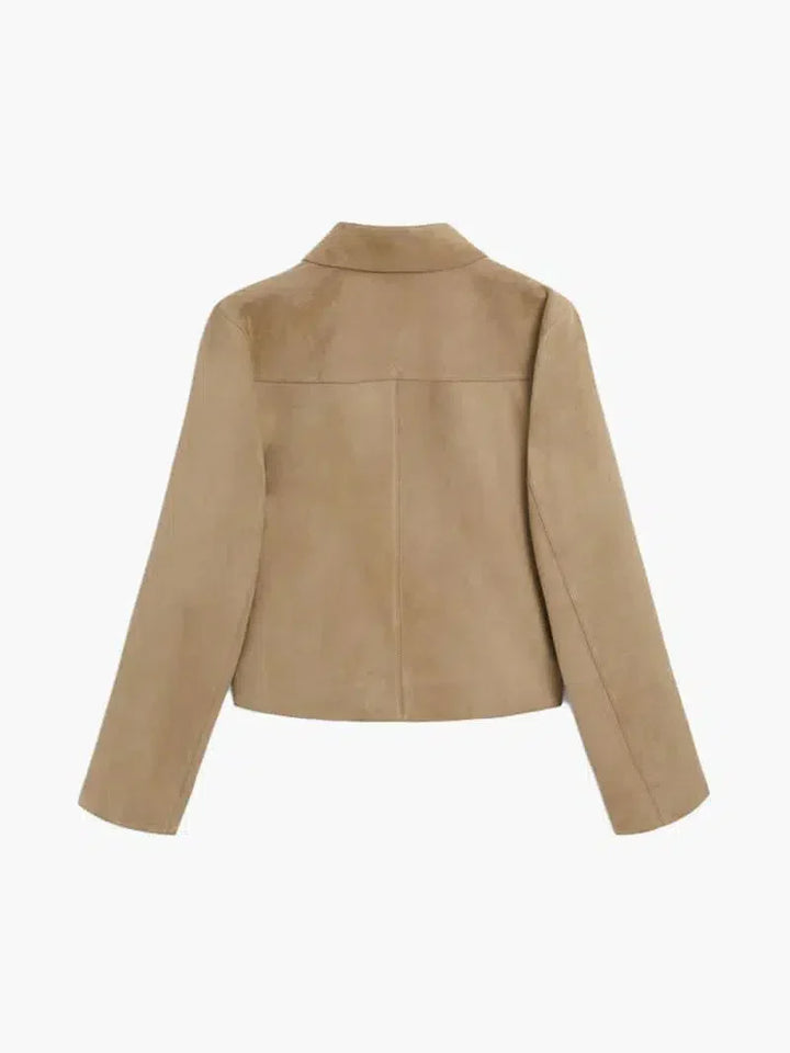 Duttini | Cropped Faux Suede Jacket