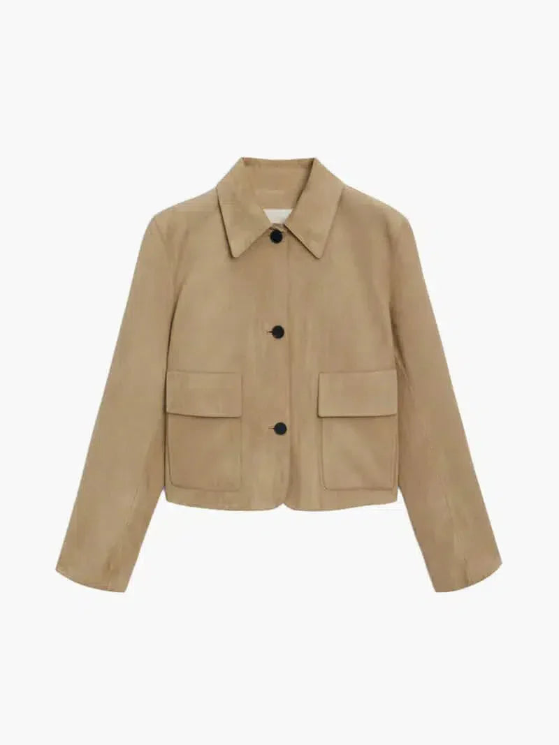 Duttini | Cropped Faux Suede Jacket