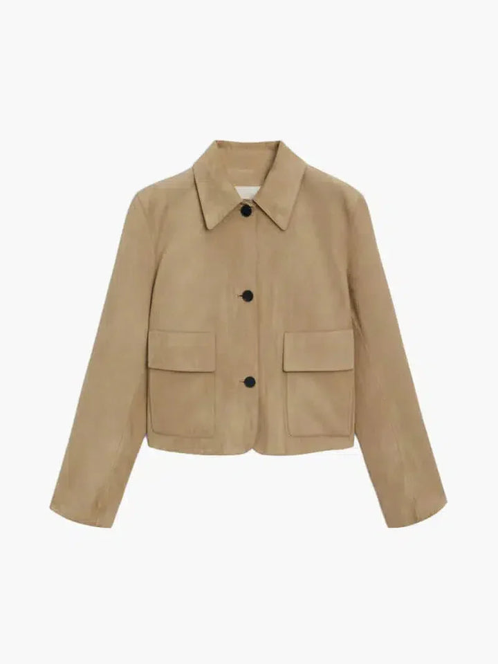 Duttini | Cropped Faux Suede Jacket