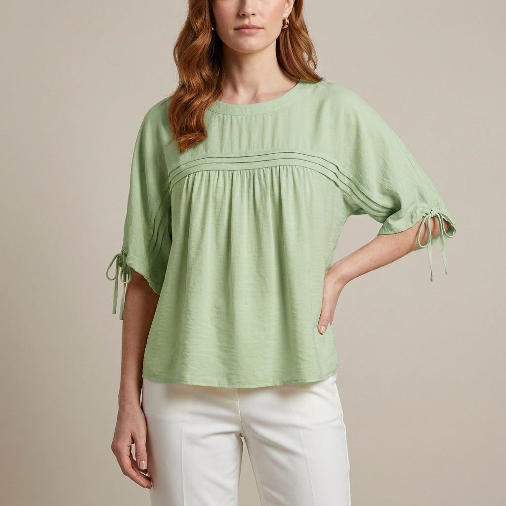 Duttini | Luxe Buttercup Breeze Gathered Sleeve Relaxed Blouse