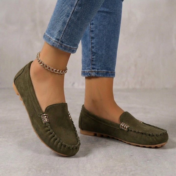 Duttini | Classic Driving Orthopedic Moccasins With Metallic Accents