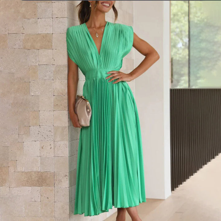 Duttini | Flowing Wedding Guest Dress with Graceful Drape