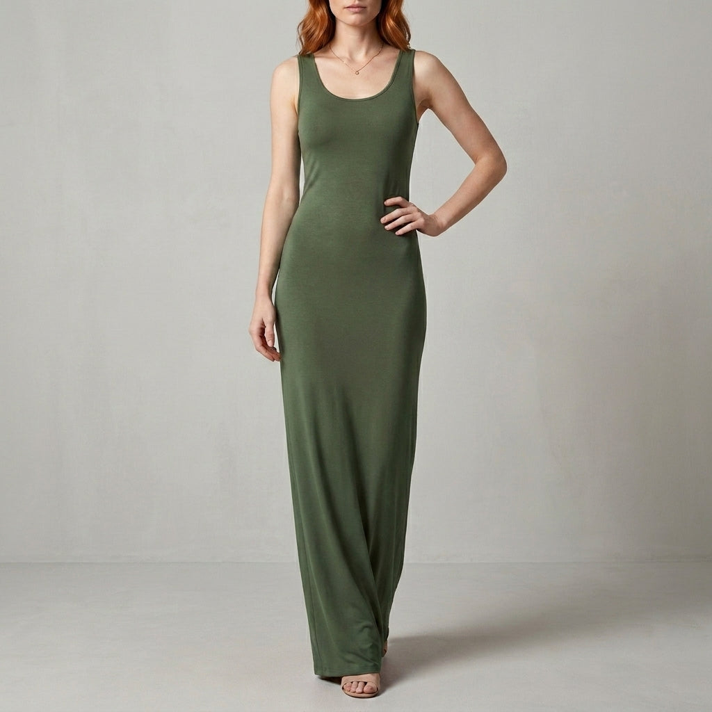 Duttini | Refined Valentina Rossi Sleeveless Scoop Neck Maxi Dress With Body-Skimming Silhouette