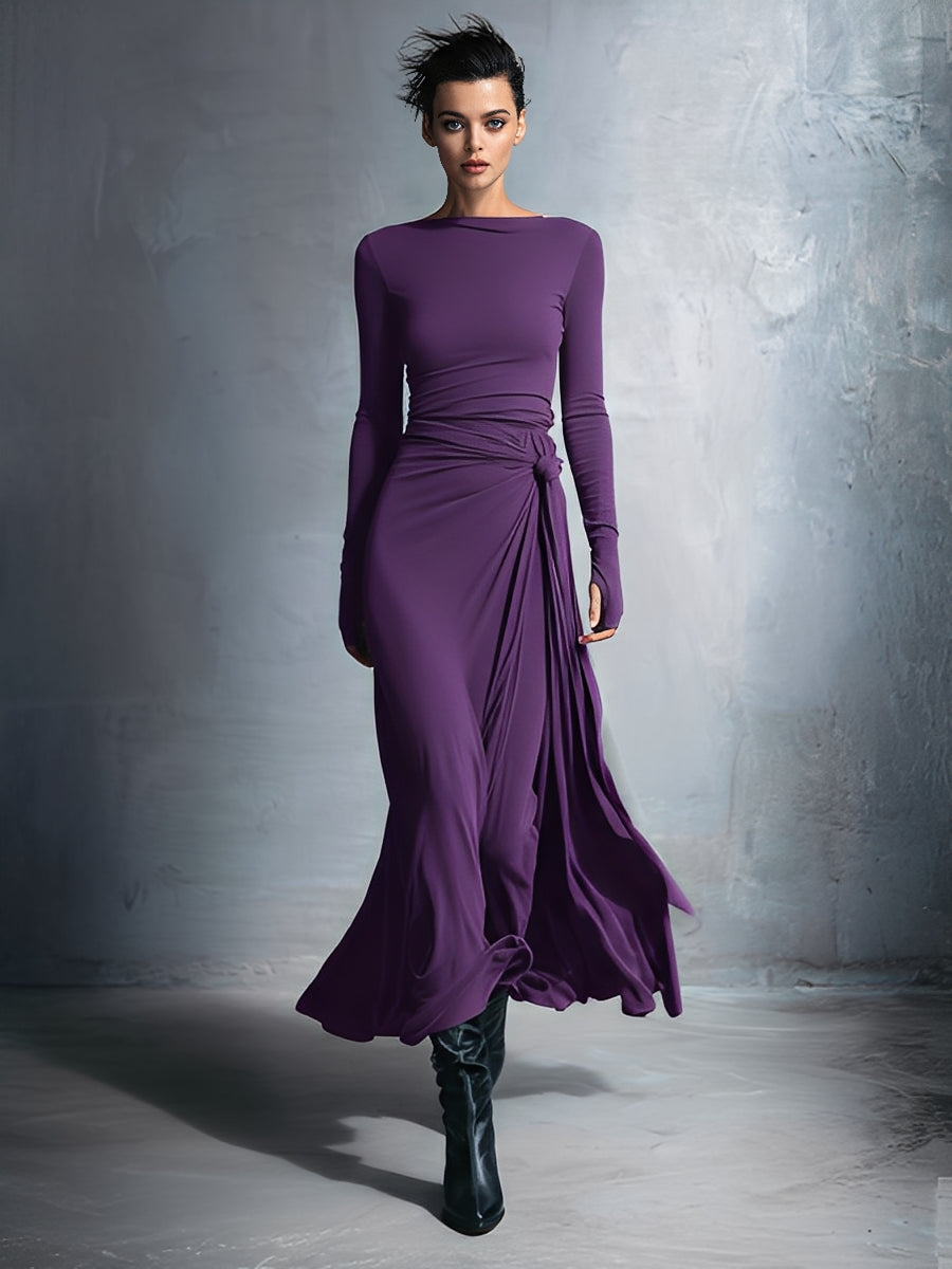 Duttini | Grey Knit Wrap Dress