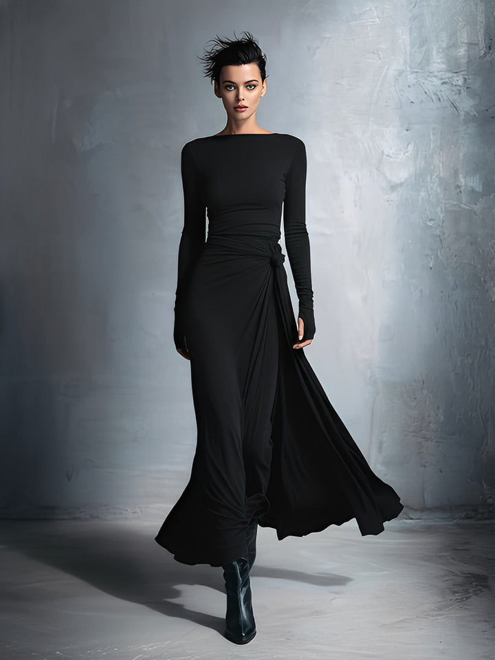 Duttini | Grey Knit Wrap Dress