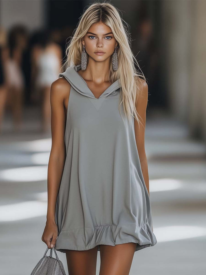 Duttini | Grey Sleeveless Casual Dress