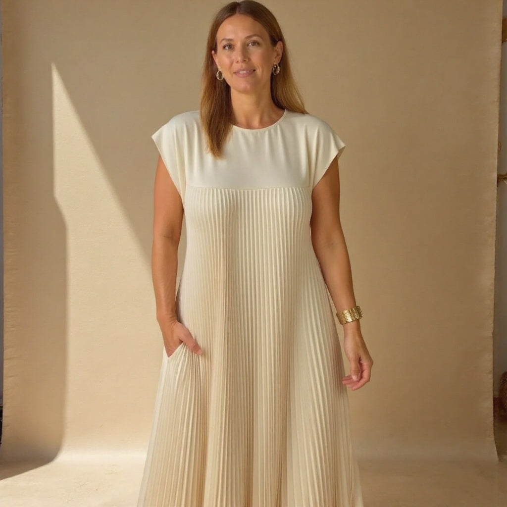 Duttini | Chic Flowy Pleated Maxi Dress Cocktail Made to Turn Heads