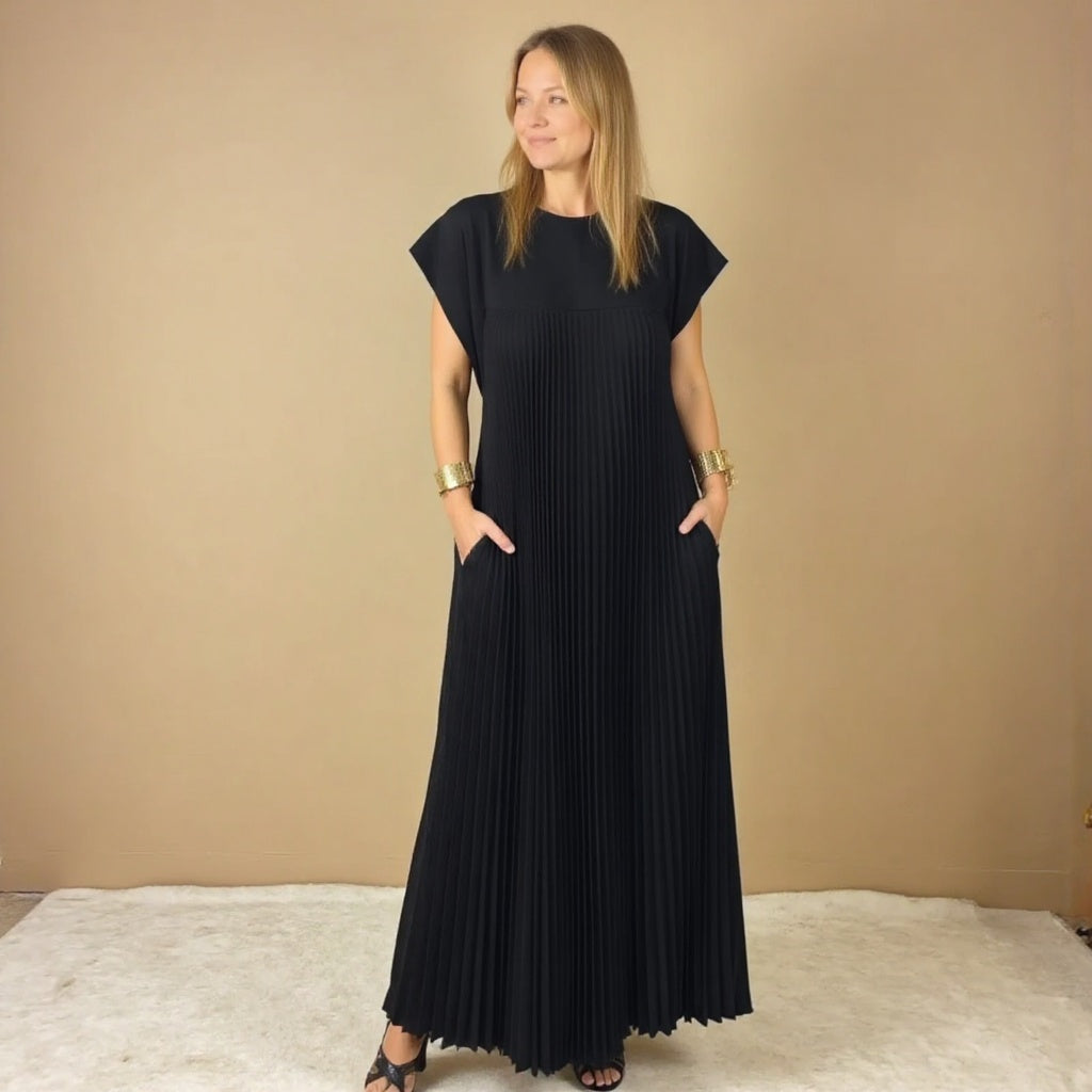 Duttini | Chic Flowy Pleated Maxi Dress Cocktail Made to Turn Heads