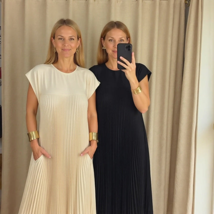 Duttini | Chic Flowy Pleated Maxi Dress Cocktail Made to Turn Heads