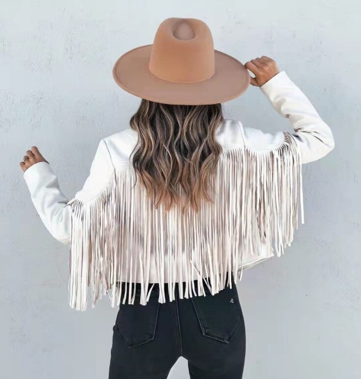 Duttini | Women’s Fringed Suede Moto Jacket