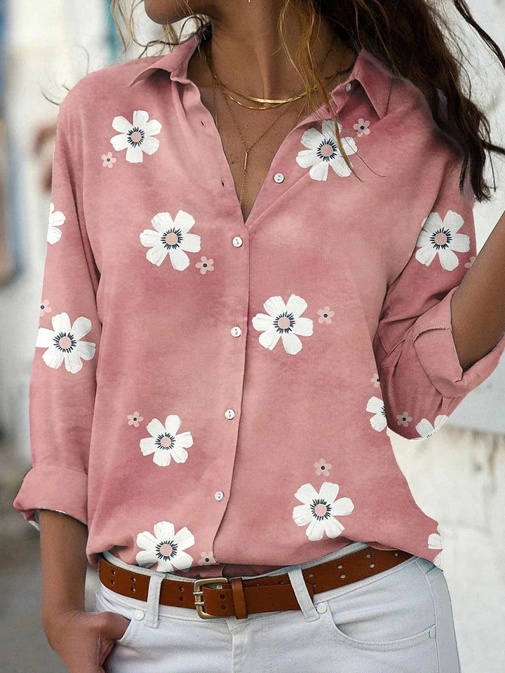 Duttini | Sculpted Floral Print Blouse in a Flattering Cut