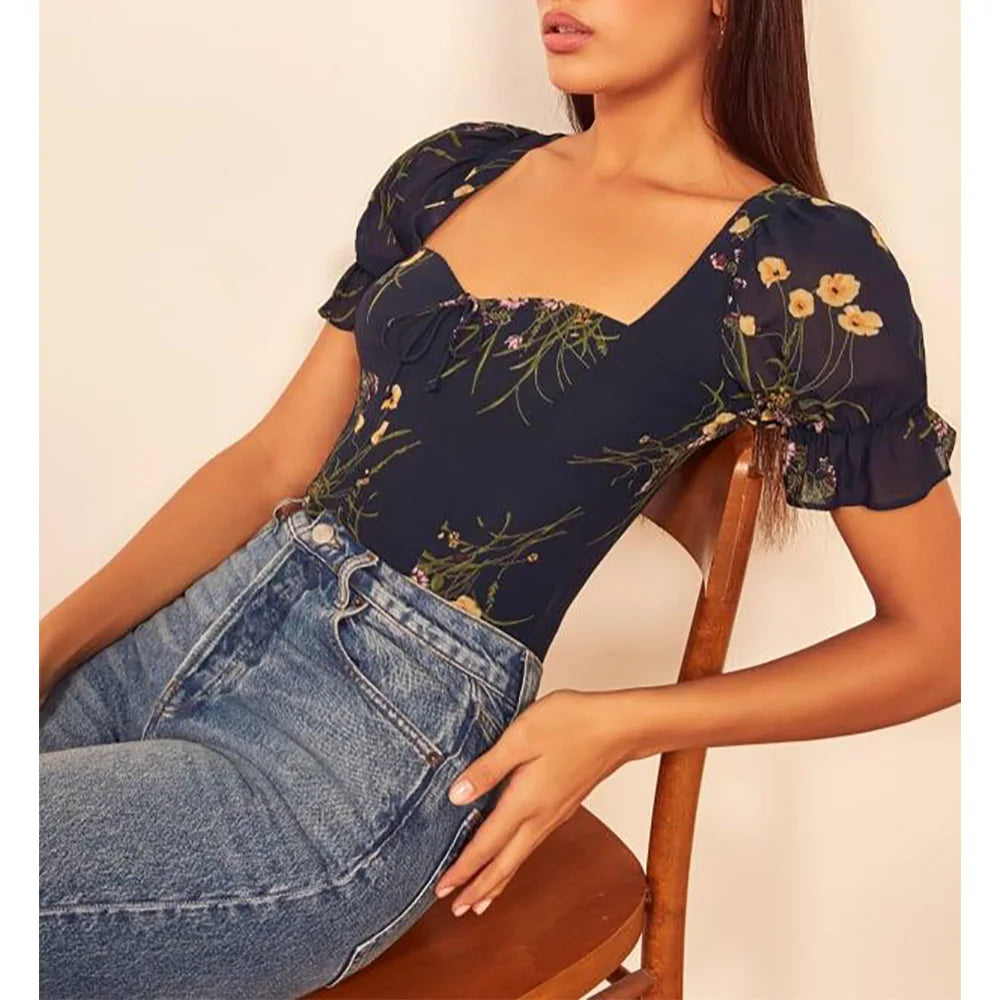 Duttini | Floral Blouse for Women in Lightweight Fabric