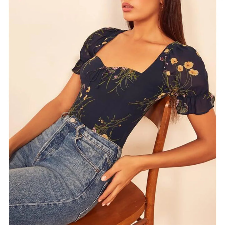 Duttini | Floral Blouse for Women in Lightweight Fabric