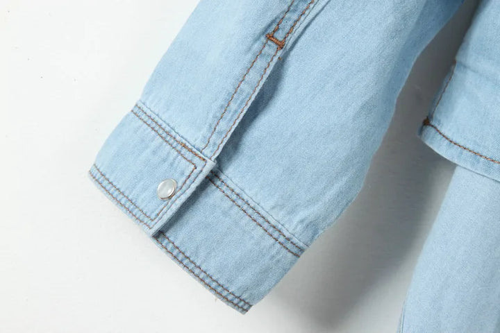 Duttini | Denim Crop Top for Women in Light Blue