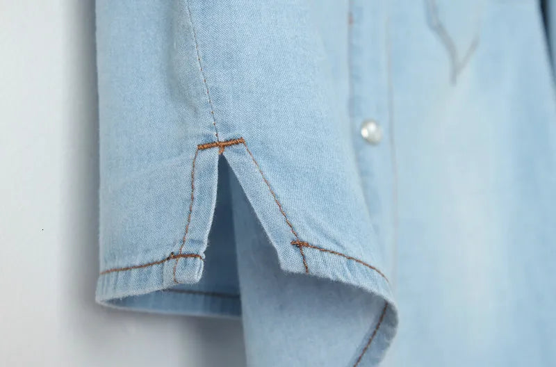 Duttini | Denim Crop Top for Women in Light Blue