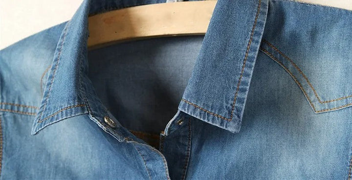 Duttini | Denim Crop Top for Women in Light Blue