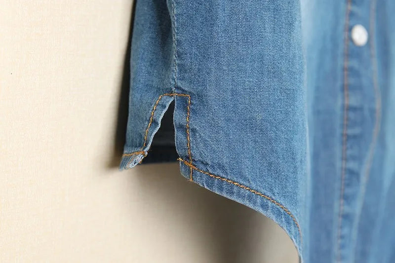 Duttini | Denim Crop Top for Women in Light Blue