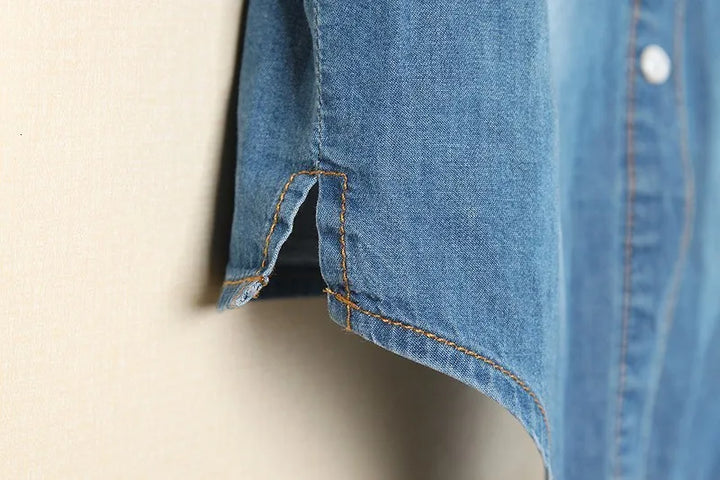 Duttini | Denim Crop Top for Women in Light Blue